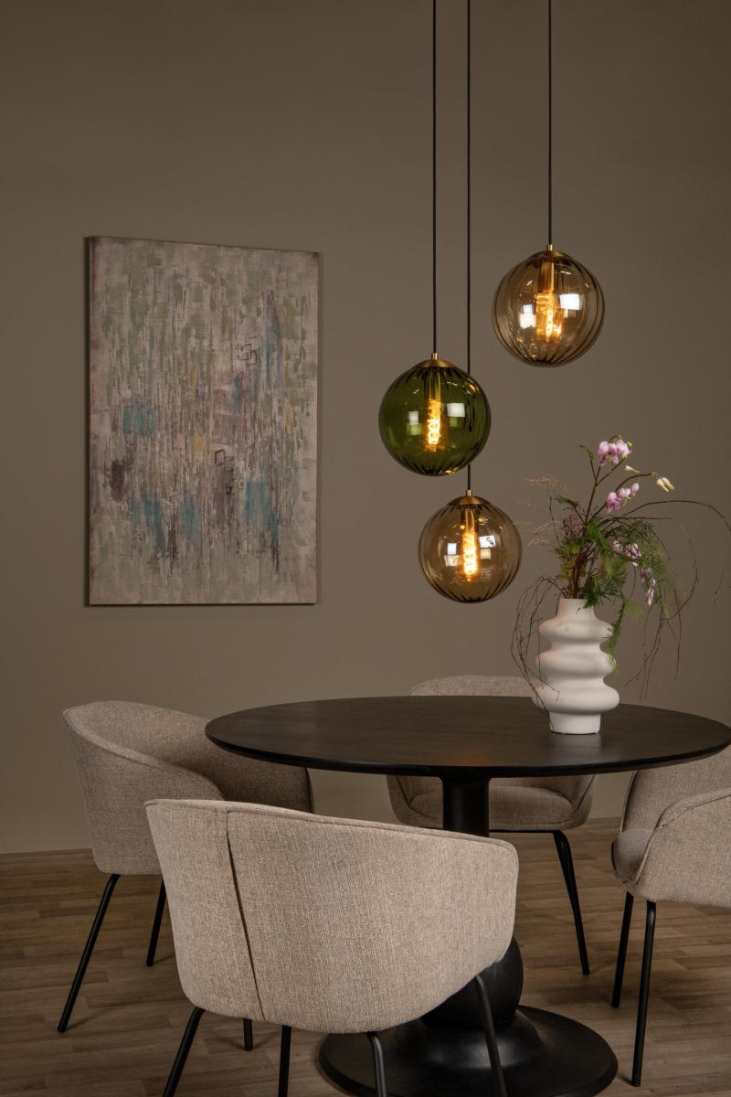 Lucide MONSARAZ - Závesné svietidlo - Ø 35 cm - 3xE27 - Zelené